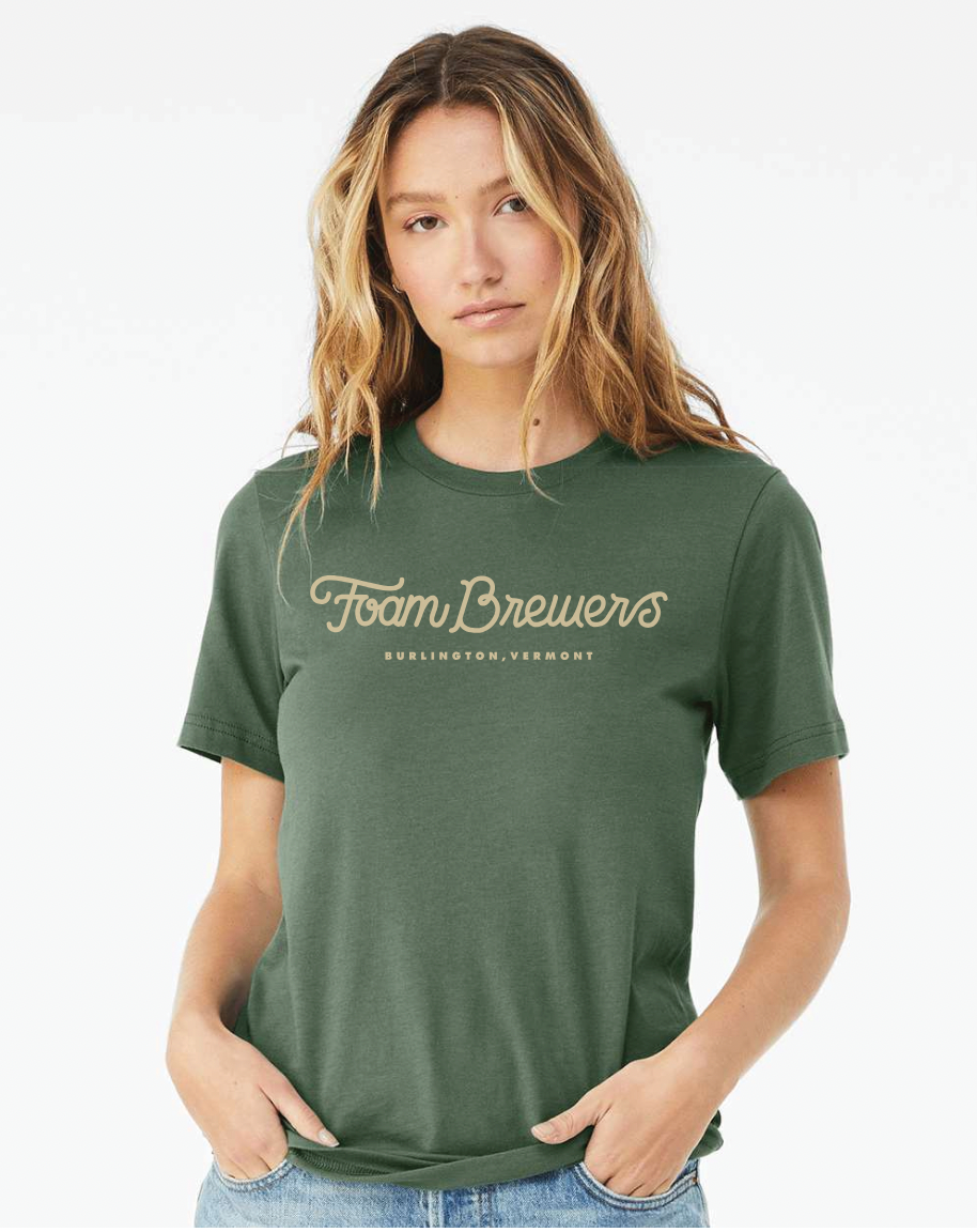 Foam Brewers Script Logo Tee (Pine)